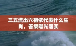 三五流出六相依代表什么生肖，答案曝光落实