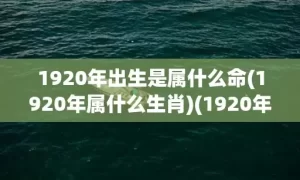 1920年出生是属什么命(1920年属什么生肖)(1920年出生是属什么命)