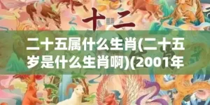 二十五属什么生肖(二十五岁是什么生肖啊)(2001年腊月二十五属什么生肖)