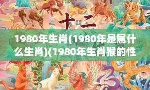 1980年生肖(1980年是属什么生肖)(1980年生肖猴的性格)