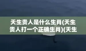 天生贵人是什么生肖(天生贵人打一个正确生肖)(天生贵人幸福年是什么意思)