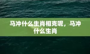 马冲什么生肖相克呢，马冲什么生肖