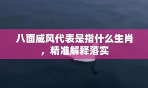 八面威风代表是指什么生肖，精准解释落实