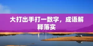 大打出手打一数字，成语解释落实