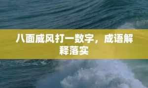 八面威风打一数字，成语解释落实