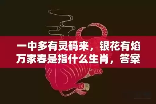 一中多有灵码来，银花有焰万家春是指什么生肖，答案解释落实