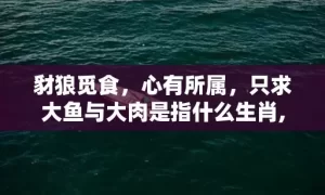 豺狼觅食，心有所属，只求大鱼与大肉是指什么生肖,答案曝光落实