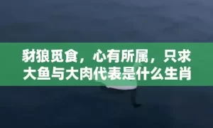 豺狼觅食，心有所属，只求大鱼与大肉代表是什么生肖,答案曝光落实