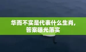 华而不实是代表什么生肖,答案曝光落实