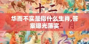 华而不实是指什么生肖,答案曝光落实