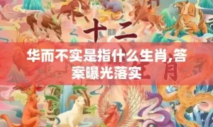 华而不实是指什么生肖,答案曝光落实