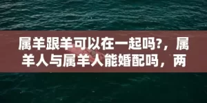 属羊跟羊可以在一起吗?，属羊人与属羊人能婚配吗，两个属羊人结婚是不是吉日