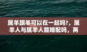 属羊跟羊可以在一起吗?，属羊人与属羊人能婚配吗，两个属羊人结婚是不是吉日