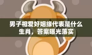 男子相爱好姻缘代表是什么生肖，答案曝光落实