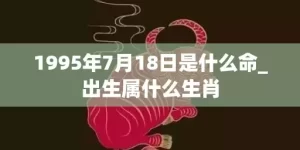 1995年7月18日是什么命_出生属什么生肖