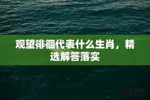 观望徘徊代表什么生肖，精选解答落实