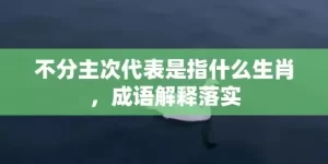 不分主次代表是指什么生肖，成语解释落实