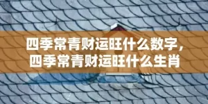 四季常青财运旺什么数字，四季常青财运旺什么生肖