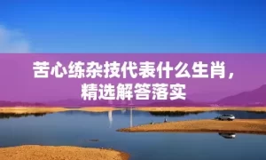 苦心练杂技代表什么生肖，精选解答落实