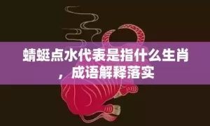 蜻蜓点水代表是指什么生肖，成语解释落实