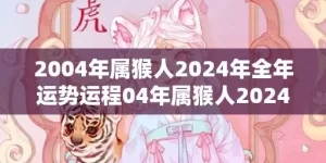 2004年属猴人2024年全年运势运程04年属猴人2024年每月运势详解，2004年属猴人2024年全年运势运程04年属猴人2024年每月运势详解