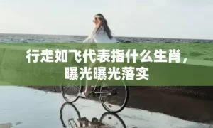 行走如飞代表指什么生肖，曝光曝光落实