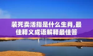 装死卖活指是什么生肖,最佳释义成语解释最佳答