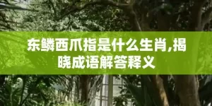 东鳞西爪指是什么生肖,揭晓成语解答释义