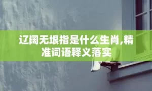 辽阔无垠指是什么生肖,精准词语释义落实