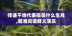 传诵不绝代表指是什么生肖,精准词语释义落实