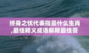 终身之忧代表指是什么生肖,最佳释义成语解释最佳答