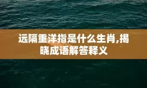 远隔重洋指是什么生肖,揭晓成语解答释义