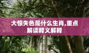 大惊失色是什么生肖,重点解读释义解释