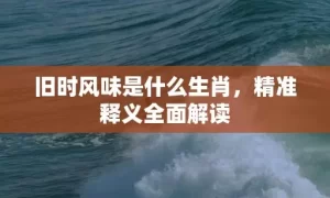 旧时风味是什么生肖,精准释义全面解读缩略图 旧时风味是什么生肖,精准释义全面解读