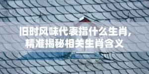 旧时风味代表指什么生肖,精准揭秘相关生肖含义