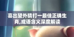 喜出望外猜打一最佳正确生肖,成语含义深度解读
