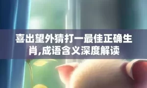 喜出望外猜打一最佳正确生肖,成语含义深度解读缩略图 喜出望外猜打一最佳正确生肖,成语含义深度解读