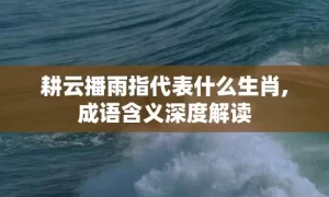 耕云播雨指代表什么生肖,成语含义深度解读