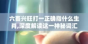六畜兴旺打一正确指什么生肖,深度解读这一神秘词汇
