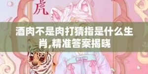酒肉不是肉打猜指是什么生肖,精准答案揭晓