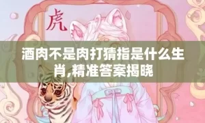 酒肉不是肉打猜指是什么生肖,精准答案揭晓