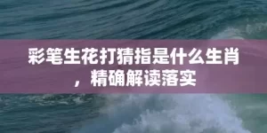 彩笔生花打猜指是什么生肖，精确解读落实