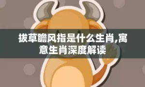 拔草瞻风指是什么生肖,寓意生肖深度解读