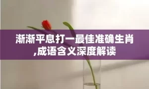 渐渐平息打一最佳准确生肖,成语含义深度解读