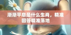 渐渐平息是什么生肖，精准回答精准落地