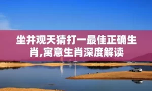 坐井观天猜打一最佳正确生肖,寓意生肖深度解读