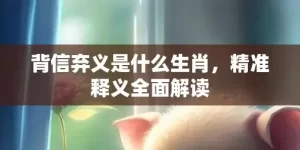 背信弃义是什么生肖，精准释义全面解读