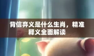 背信弃义是什么生肖，精准释义全面解读