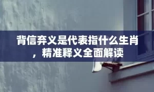 背信弃义是代表指什么生肖，精准释义全面解读