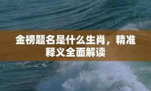 金榜题名是什么生肖，精准释义全面解读